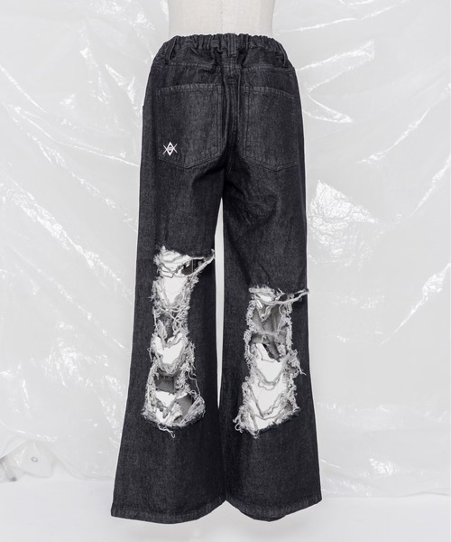 「REFLEM」 デニムパンツ FREE グレー レディース_画像3