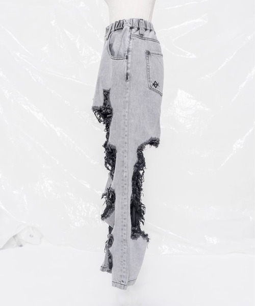 「REFLEM」 デニムパンツ FREE グレー レディース_画像6