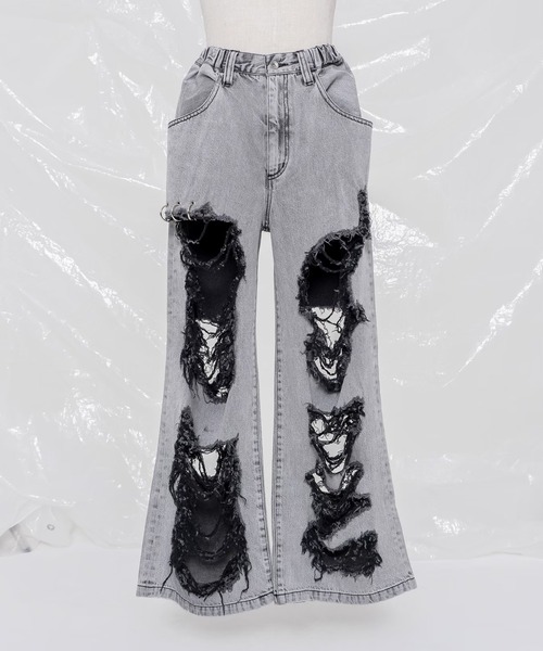 「REFLEM」 デニムパンツ FREE グレー レディース_画像7