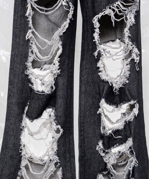 「REFLEM」 デニムパンツ FREE グレー レディース_画像9