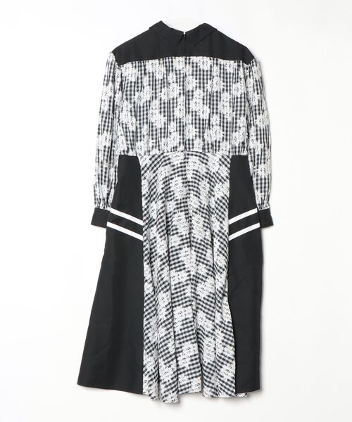 「KIJI」 チェック柄長袖ワンピース - ブラック レディース_画像2