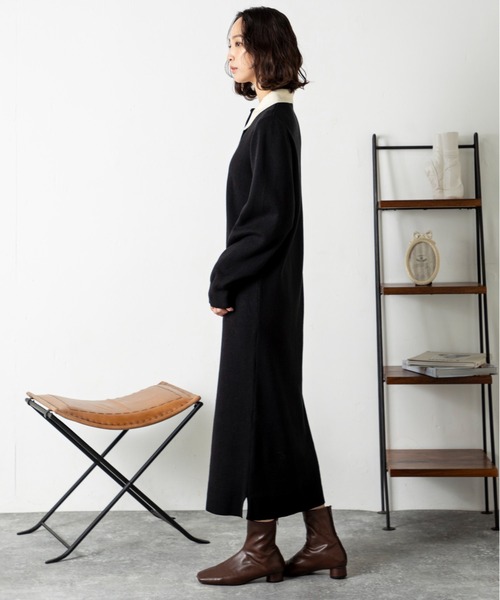 「MILLION CARATS」 ニットワンピース FREE チャコールグレー レディース_画像3