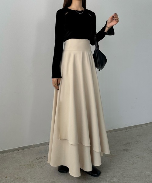 「callautia」 フレアスカート SMALL ライトベージュ レディース_画像5