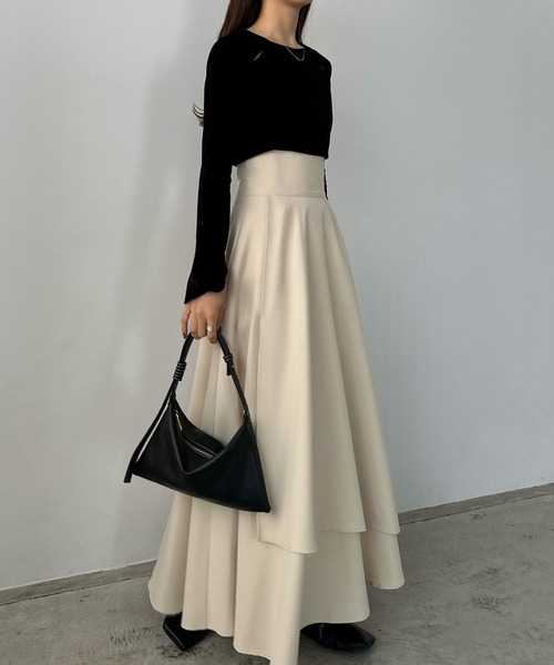 「callautia」 フレアスカート SMALL ライトベージュ レディース_画像7