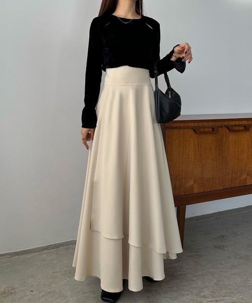「callautia」 フレアスカート SMALL ライトベージュ レディース_画像8