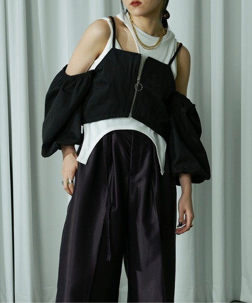 「Ezick」 長袖ブラウス FREE オフホワイト レディース_画像3