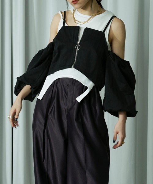 「Ezick」 長袖ブラウス FREE オフホワイト レディース_画像4