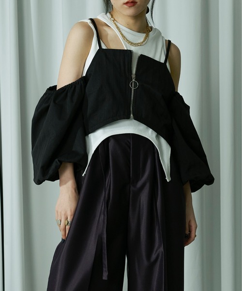 「Ezick」 長袖ブラウス FREE オフホワイト レディース_画像9