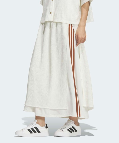 adidas ホワイト ラップスタイルスカート adidas（アディダス） スカート ソフトリュクス シアー レギュラー