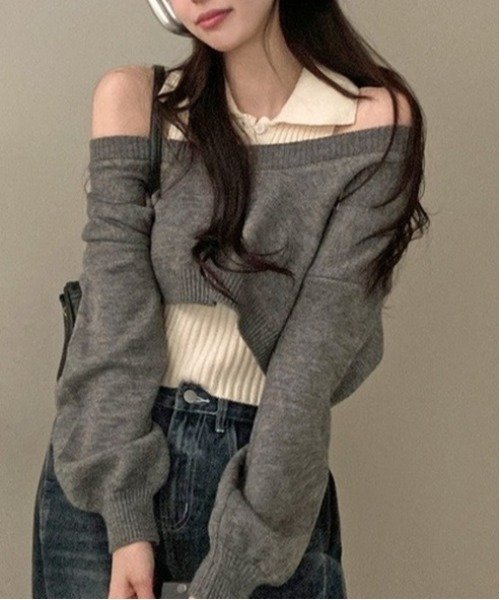 「gossip！ロサンゼルス」 ニットアンサンブル FREE ブラック レディース_画像2