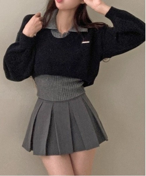 「gossip！ロサンゼルス」 ニットアンサンブル FREE ブラック レディース_画像3