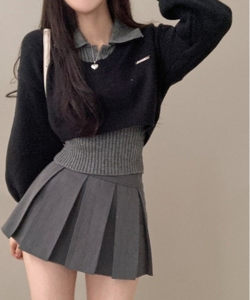 「gossip！ロサンゼルス」 ニットアンサンブル FREE ブラック レディース_画像4