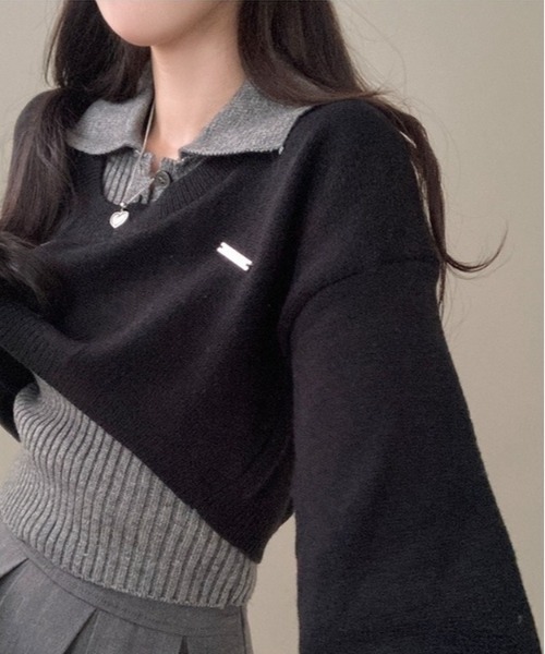 「gossip！ロサンゼルス」 ニットアンサンブル FREE ブラック レディース_画像5