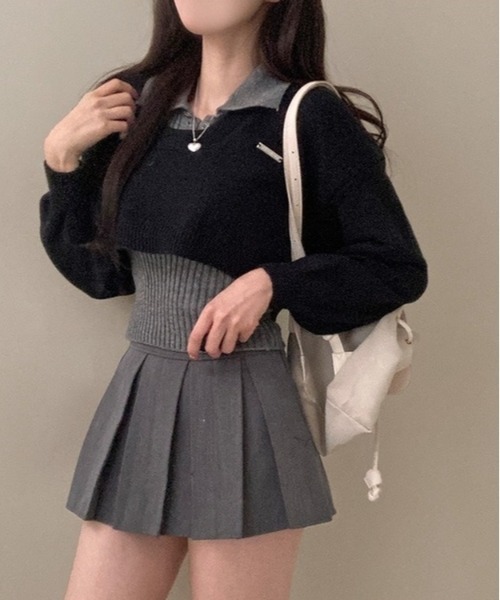 「gossip！ロサンゼルス」 ニットアンサンブル FREE ブラック レディース_画像6