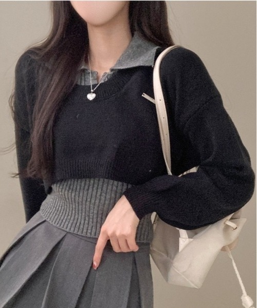 「gossip！ロサンゼルス」 ニットアンサンブル FREE ブラック レディース_画像7