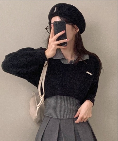 「gossip！ロサンゼルス」 ニットアンサンブル FREE ブラック レディース_画像9