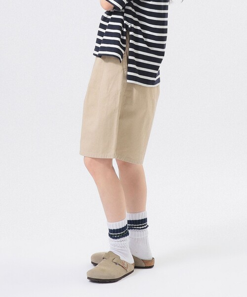 ハーフパンツ ワイドパンツ パンツ 「別注」Gramicci / ツイル 2プリーツ ショーツ レディースの画像