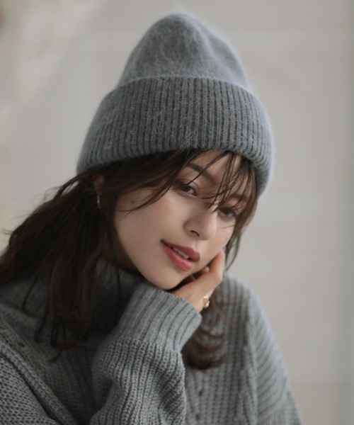 「Little&More」 ニットキャップ FREE ブラック レディース_画像3