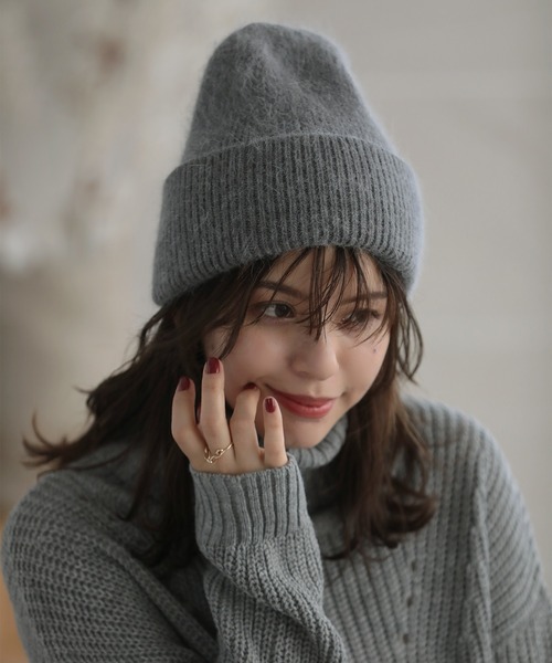 「Little&More」 ニットキャップ FREE ブラック レディース_画像4