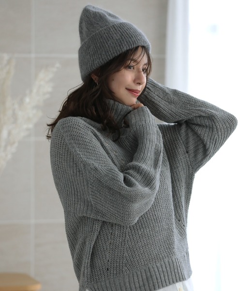 「Little&More」 ニットキャップ FREE ブラック レディース_画像5