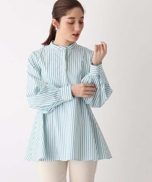 「OPAQUE.CLIP」 長袖ブラウス L ブルー レディース_画像2