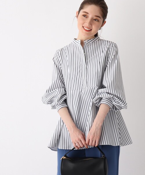 「OPAQUE.CLIP」 長袖ブラウス L ブルー レディース_画像4