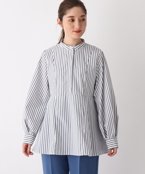 「OPAQUE.CLIP」 長袖ブラウス L ブルー レディース_画像5