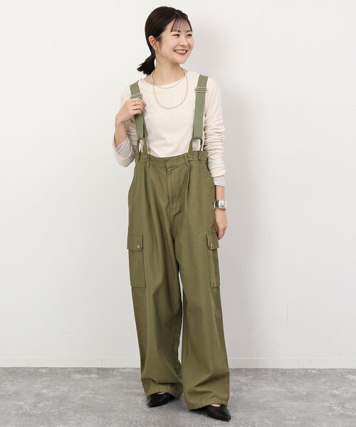 新品タグ付き◎SLOBE IENA バギーオーバーオール　36 SLOBE IENA（スローブイエナ） オーバーオール 36 カーキ レディース