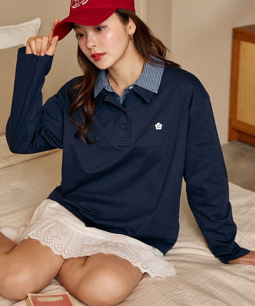 ポロシャツ MARY QUANT MARY QUANT ポロシャツ ブラック - メルカリ