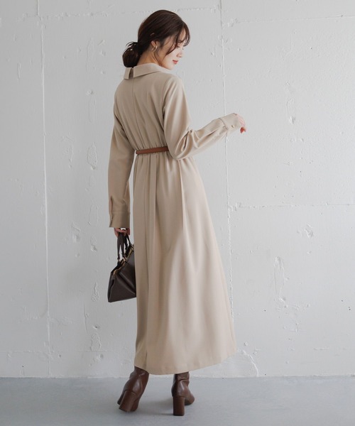 「Andemiu」 長袖ワンピース FREE ブルーグレー レディース_画像4