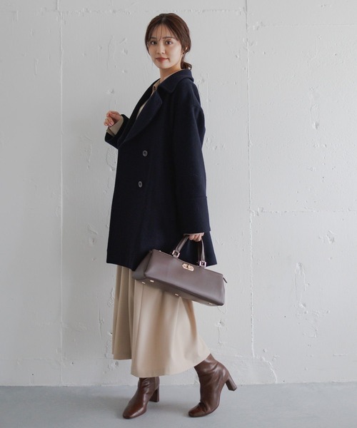 「Andemiu」 長袖ワンピース FREE ブルーグレー レディース_画像5