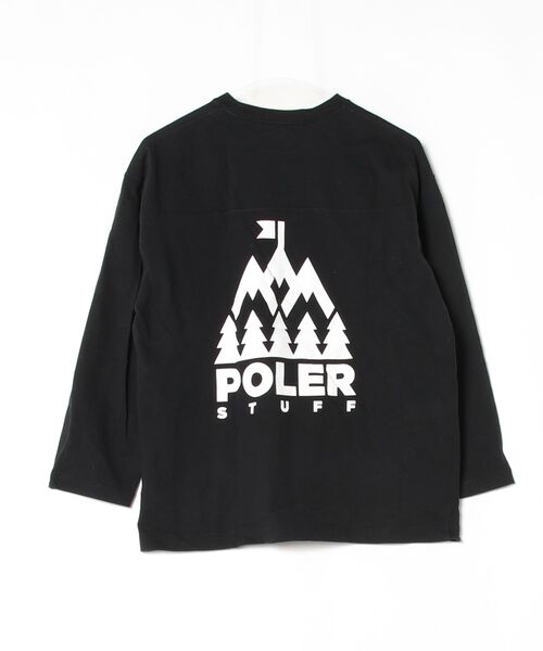 「POLeR」 ワンポイント長袖Tシャツ M ブラック メンズ_画像2