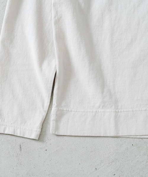 quadro ヘンリーネック tシャツ エメラルド天竺布帛前立てヘンリー