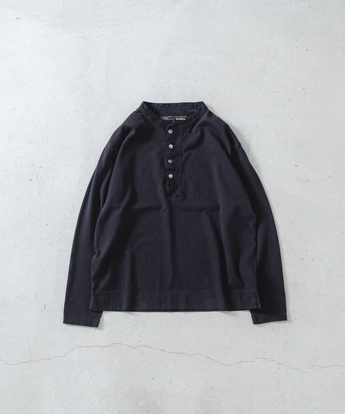quadro tシャツ エメラルド天竺布帛前立てヘンリーネックプルオーバー