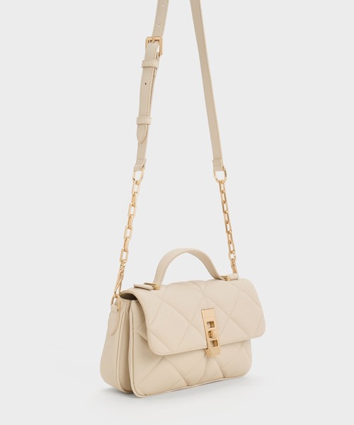 「CHARLES \u0026 KEITH」 2WAYバッグ M ベージュ レディースの画像