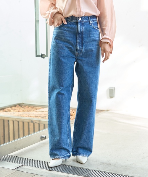 「upperhights」 デニムパンツ 22 ライトブルー レディースの画像