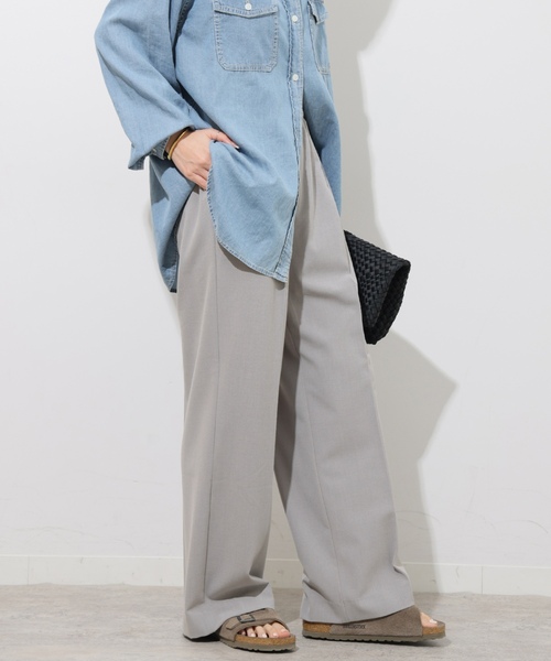 「JOURNAL STANDARD relume」 イージーパンツ 36 グレー レディースの画像