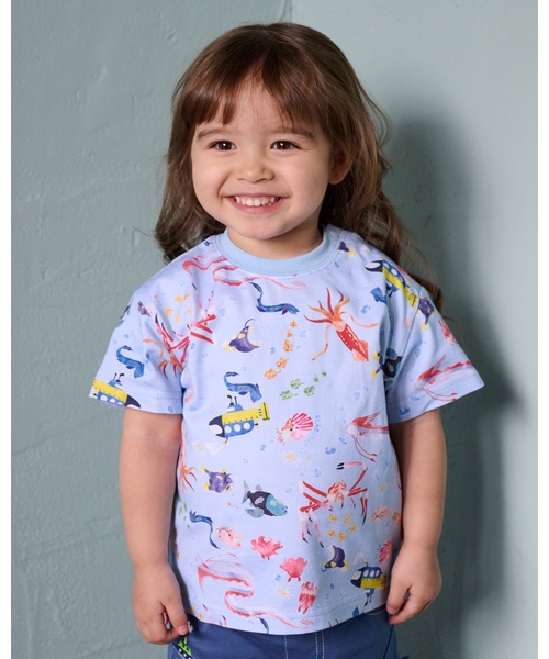 kladskap（クレードスコープ） tシャツ 深海魚総柄半袖Tシャツ「接触冷