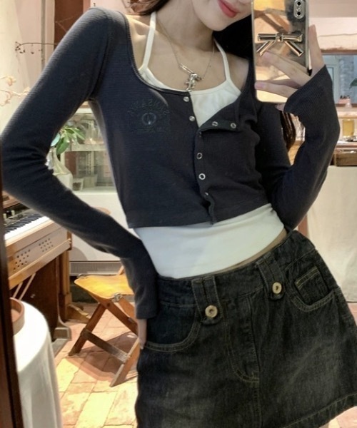 「lilful」 長袖カットソー M チャコール レディース_画像5