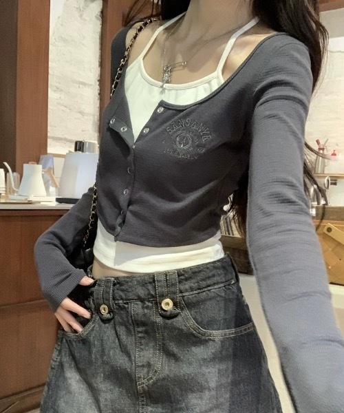 「lilful」 長袖カットソー M チャコール レディース_画像8