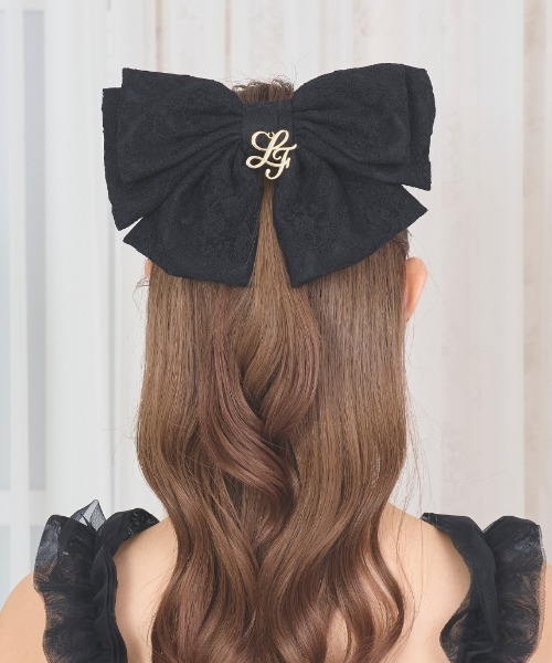 アッカ　クリップ　バレッタ　リボン　レース　ブラック　新品未使用 LAFARY（ラファリー） ヘアクリップ レースリボンバレッタ : ZOZOTOWN