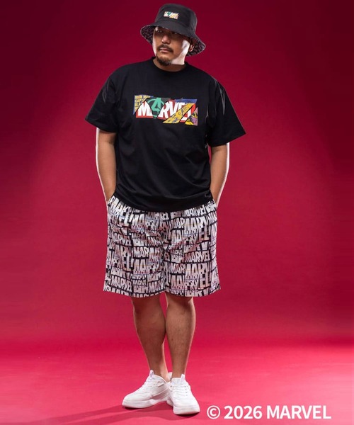 ワイドパンツ パンツ 「MARVEL」ショートパンツ ハーフパンツ 短パン