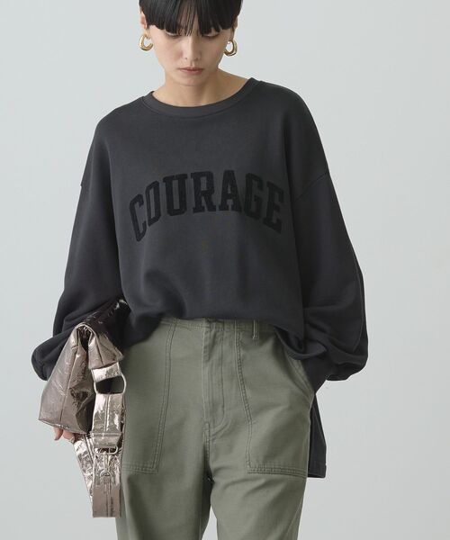 「AMERICAN HOLIC」 スウェットカットソー L チャコールグレー レディース_画像3
