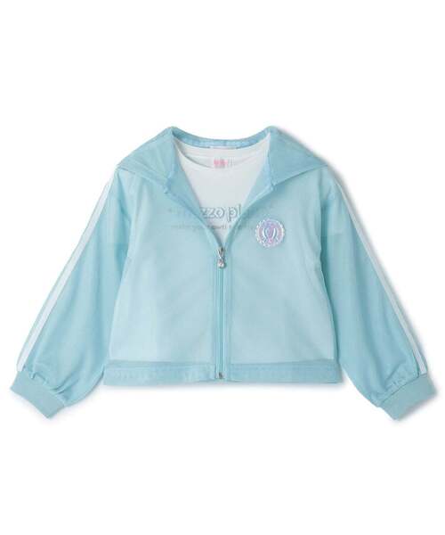 Mezzo Piano 水色ジャケット M (150) mezzo piano tシャツ メッシュZIPパーカ ＆肩開きTシャツセット「接触
