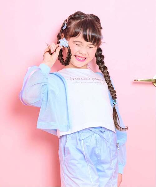 mezzo piano tシャツ メッシュZIPパーカ ＆肩開きTシャツセット「接触