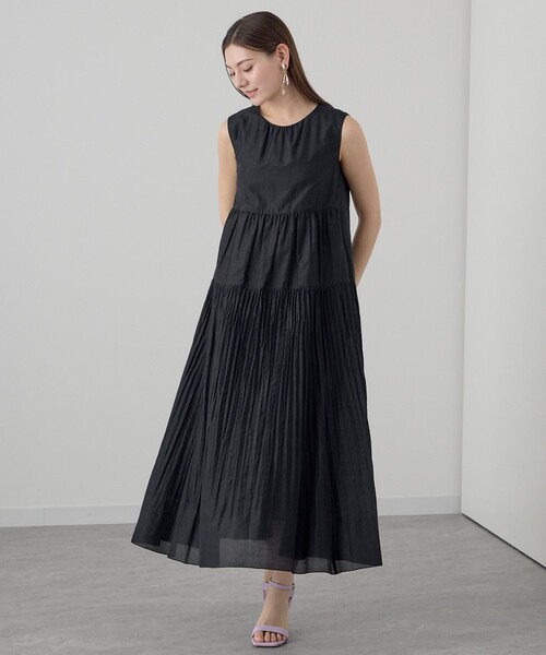 新品　アナイ　ANAYI ノースリーブワンピース　ブラック　38 ANAYI（アナイ） ノースリーブワンピース 38 ブラック レディース