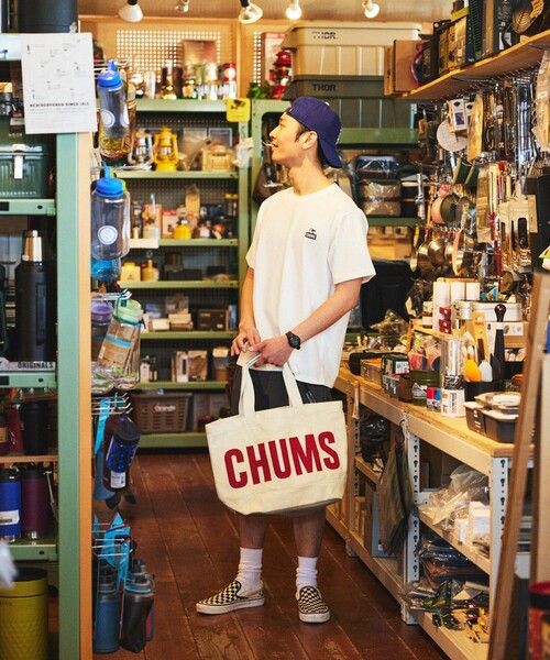 「FREAK'S STORE」 「chums」半袖Tシャツ MEDIUM サックスブルー メンズ_画像2