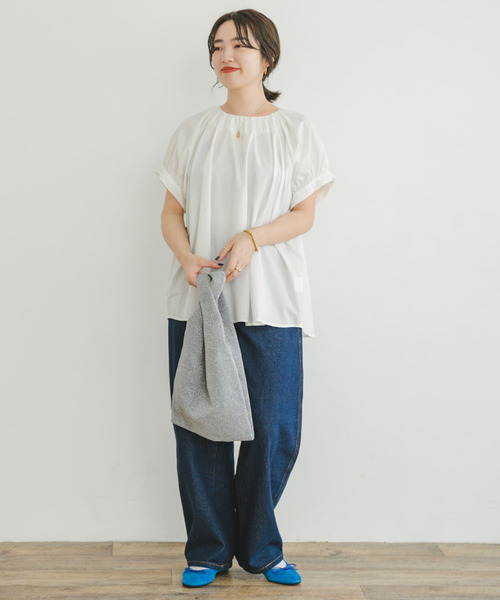 「ITEMS URBANRESEARCH」 半袖ブラウス FREE ホワイト レディース_画像2