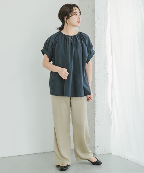 「ITEMS URBANRESEARCH」 半袖ブラウス FREE ホワイト レディース_画像3