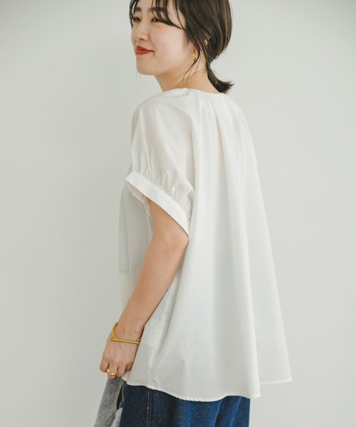 「ITEMS URBANRESEARCH」 半袖ブラウス FREE ホワイト レディース_画像6